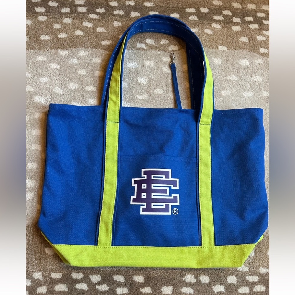 Eric Emanuel Blue and Green Tote Bag with Logo